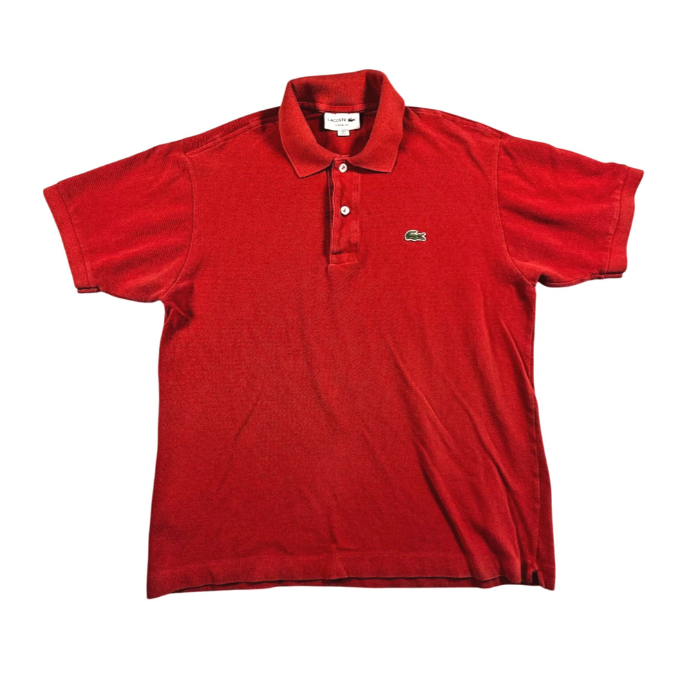 Lacoste Men's Red Short Sleeve Polo Shirt US Large Crocodile Logo